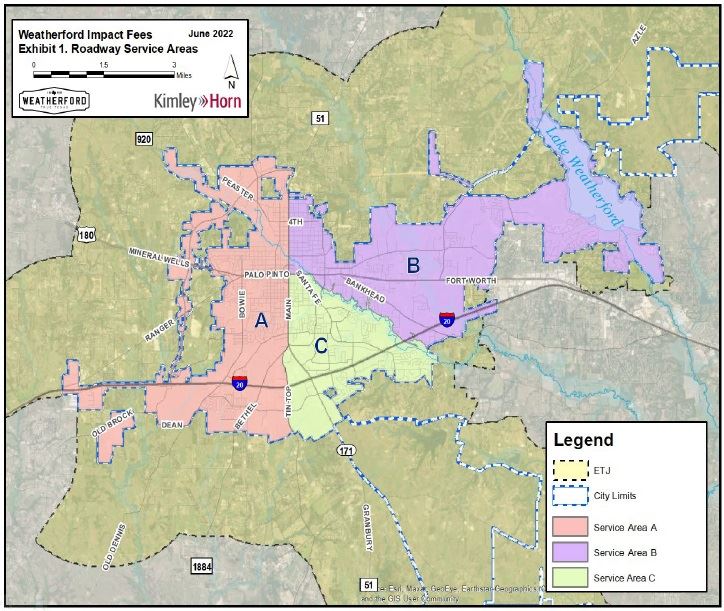 Weatherford Impact Fees Map