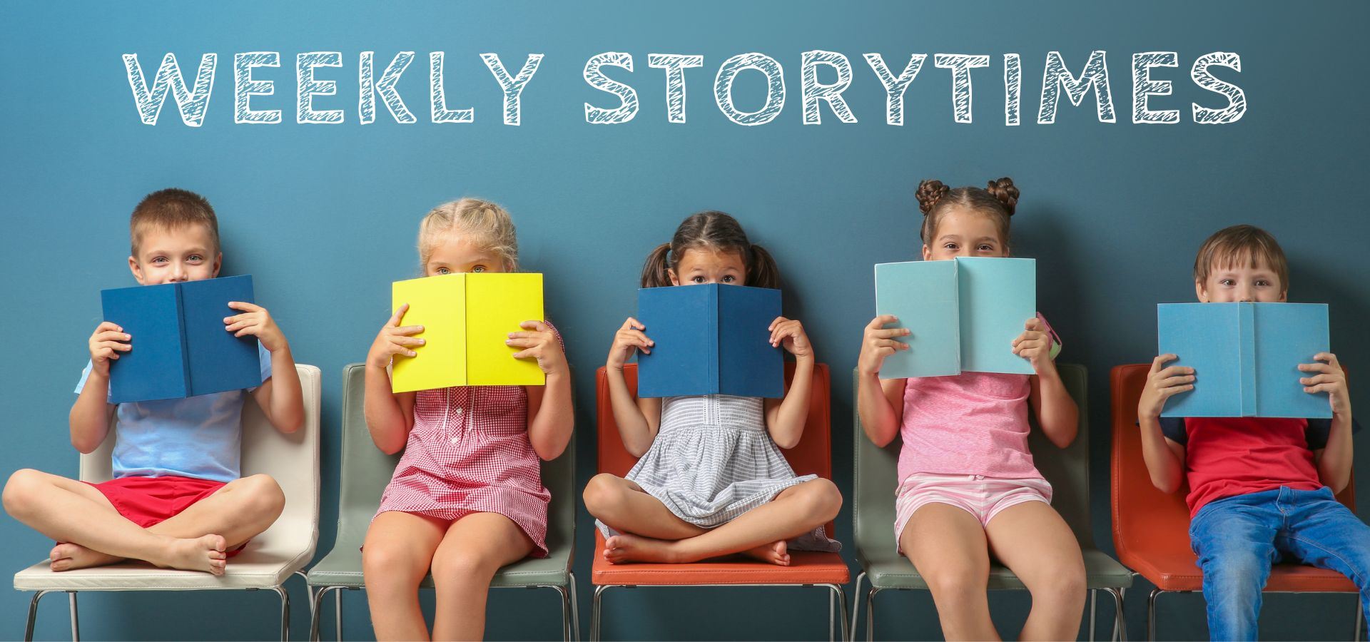 phot of children holding books